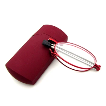 +1.5 2.0 2.5 3.0 3.5 4.0 Zložljivi Presbyopic Očala Zložljiva Obravnavi Očala z ohišjem, ki je ovalne Polno Kovinski Okvir, Rdeča