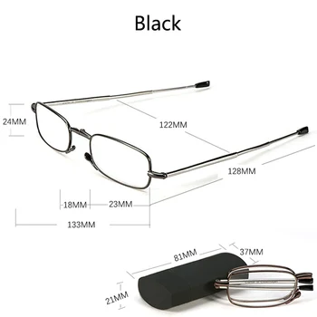 +1.5 2.0 2.5 3.0 3.5 4.0 Zložljivi Presbyopic Očala Zložljiva Obravnavi Očala z ohišjem, ki je ovalne Polno Kovinski Okvir, Rdeča